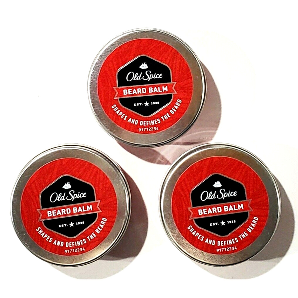 NEW 3x Old Spice Classic Scent, Beard Balm Shapes Defines Beard 2.22 oz (3 Pack)